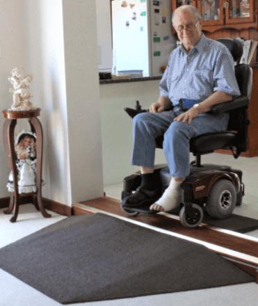 Custom designed recycled rubber ramp for home access